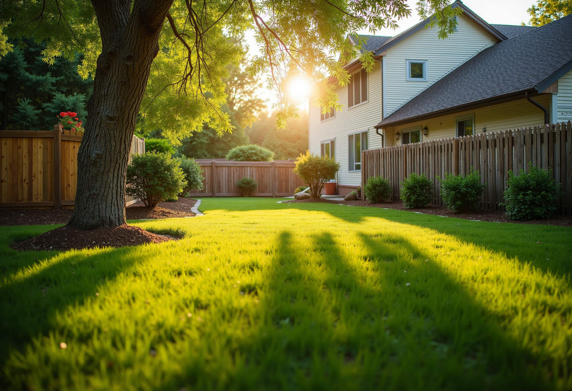 Cleared, tidy yard